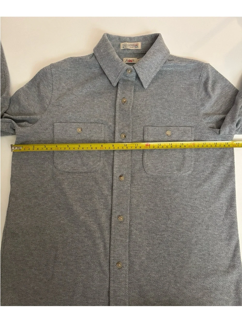 FAHERTY  ‘Legend’ Knit Sweater Shirt Fossil Grey Twill Size S $178~ New No Tags - Picture 4 of 8
